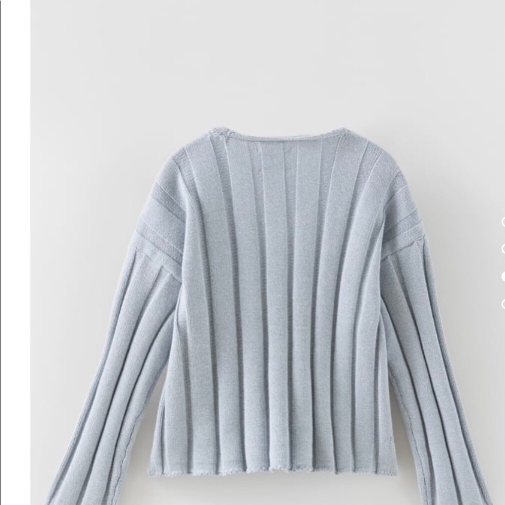 Zara ribbed sweater. Girls. Light blue - Picture 4 of 4